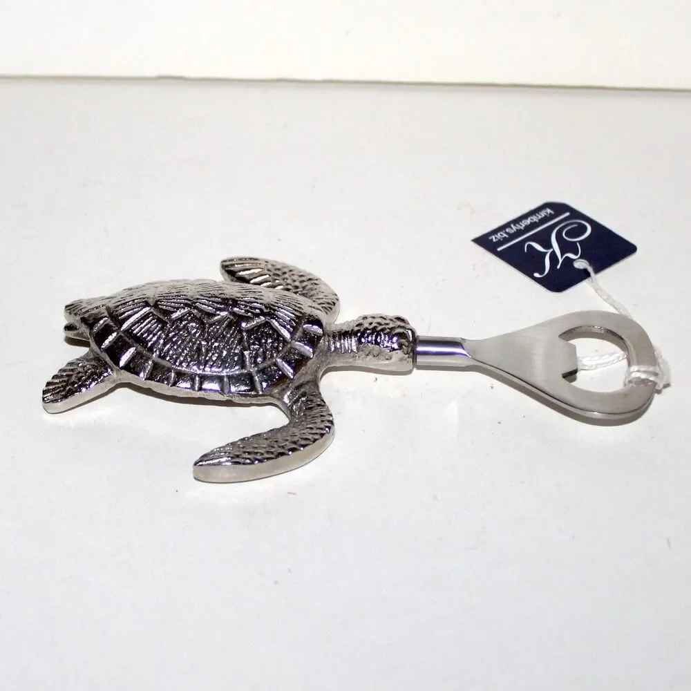Two’s Company Sea Turtle Bottle Opener NEW aluminum stainless steel coast decor